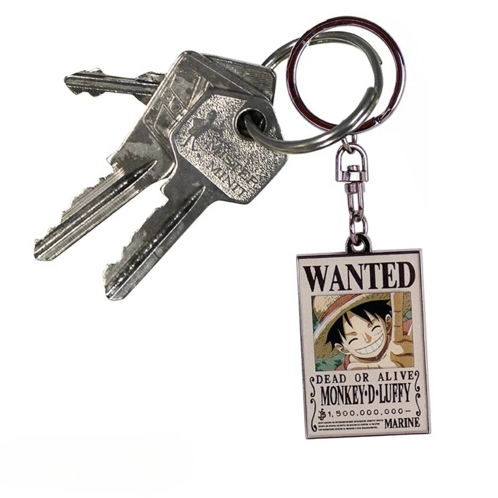 One Piece Wanted Luffy Metal Keychain