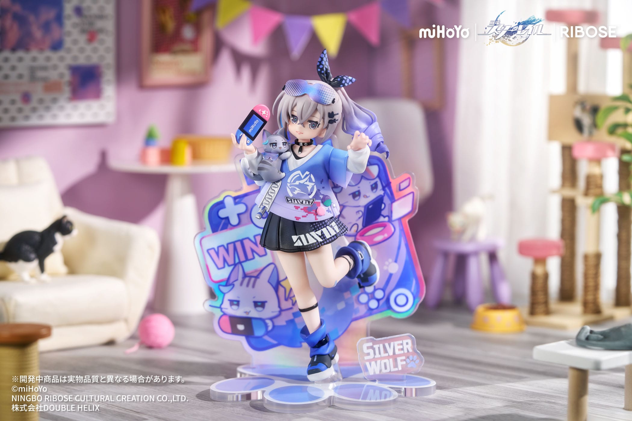 Honkai: Star Rail Rise Up Little Cat Series PVC Statue Silver Wolf Ver. 19 cm