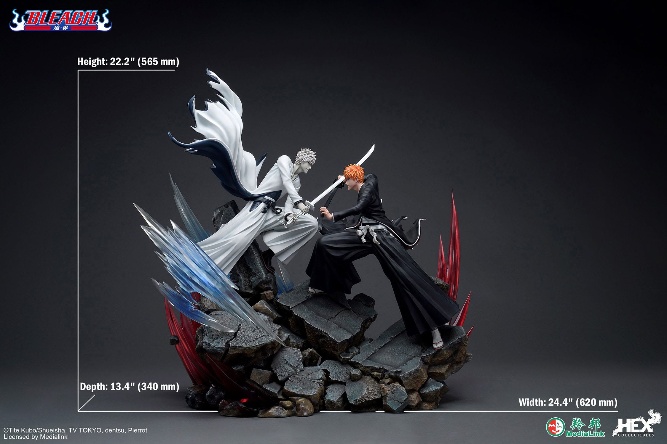 Bleach Elite Dynamic Statue 1/6 Ichigo Kurosaki vs Hollow Ichigo 56 cm