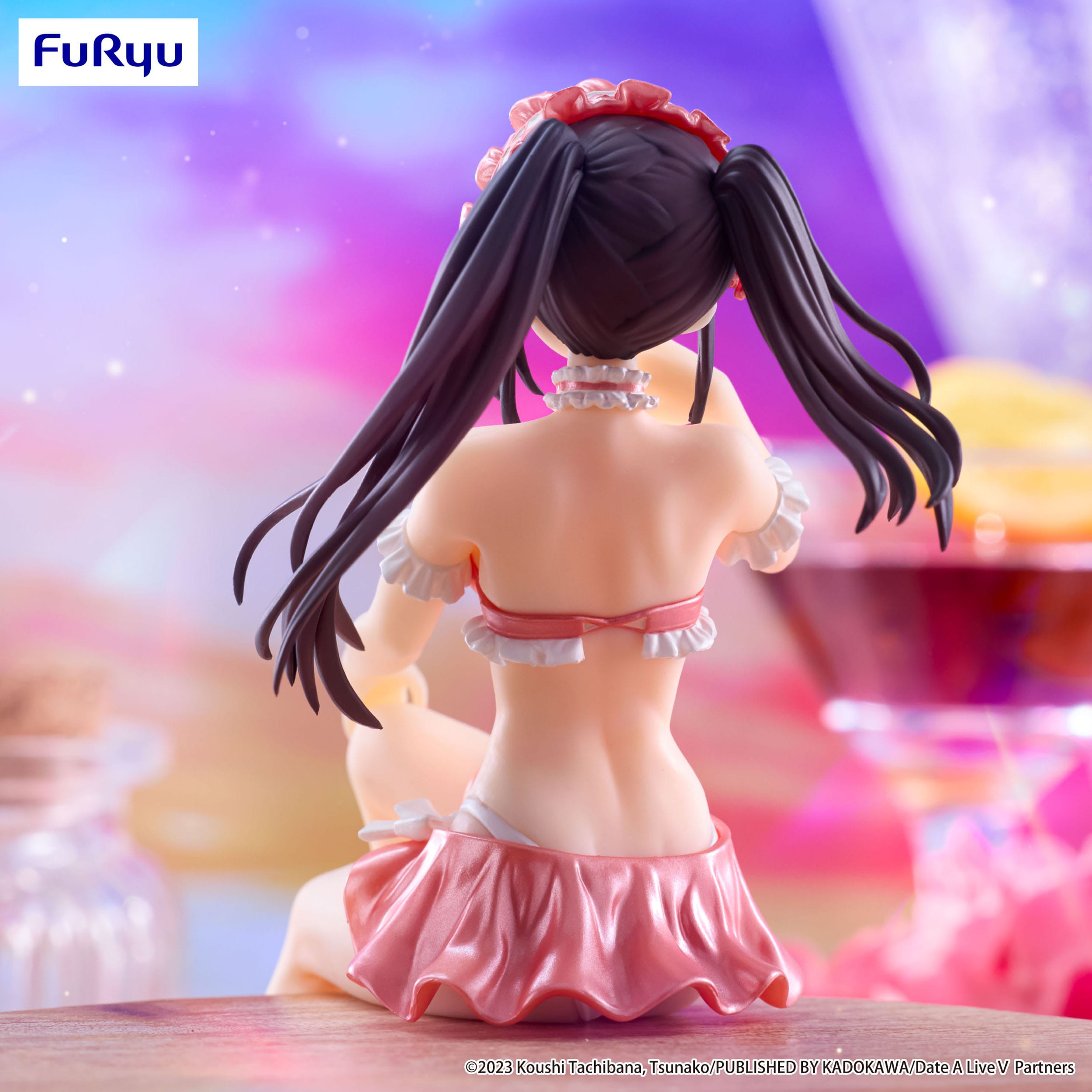 Date A Live V Noodle Stopper PVC Statue Kurumi Tokisaki Swimsuit Pastel Red Color Ver. 15 cm