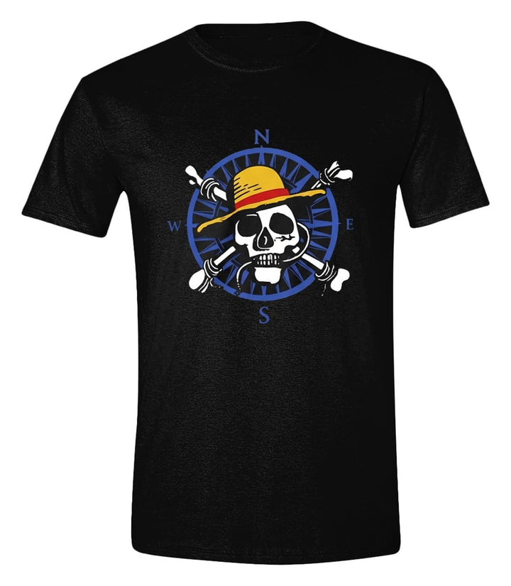 One Piece Live Action T-Shirt Greyscale Skull Size S