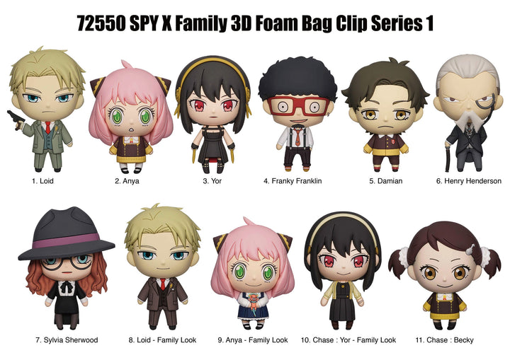 Spy x Family 3D Foam Bag Clips Series 1