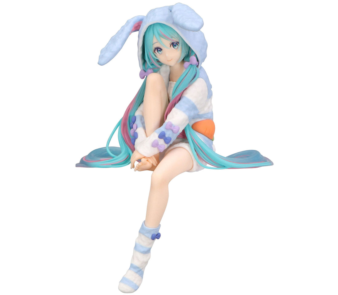 Hatsune Miku Noodle Stopper PVC Statue Hatsune Miku Rabbit Ear Hood Pajama Blue Color Ver. 14 cm