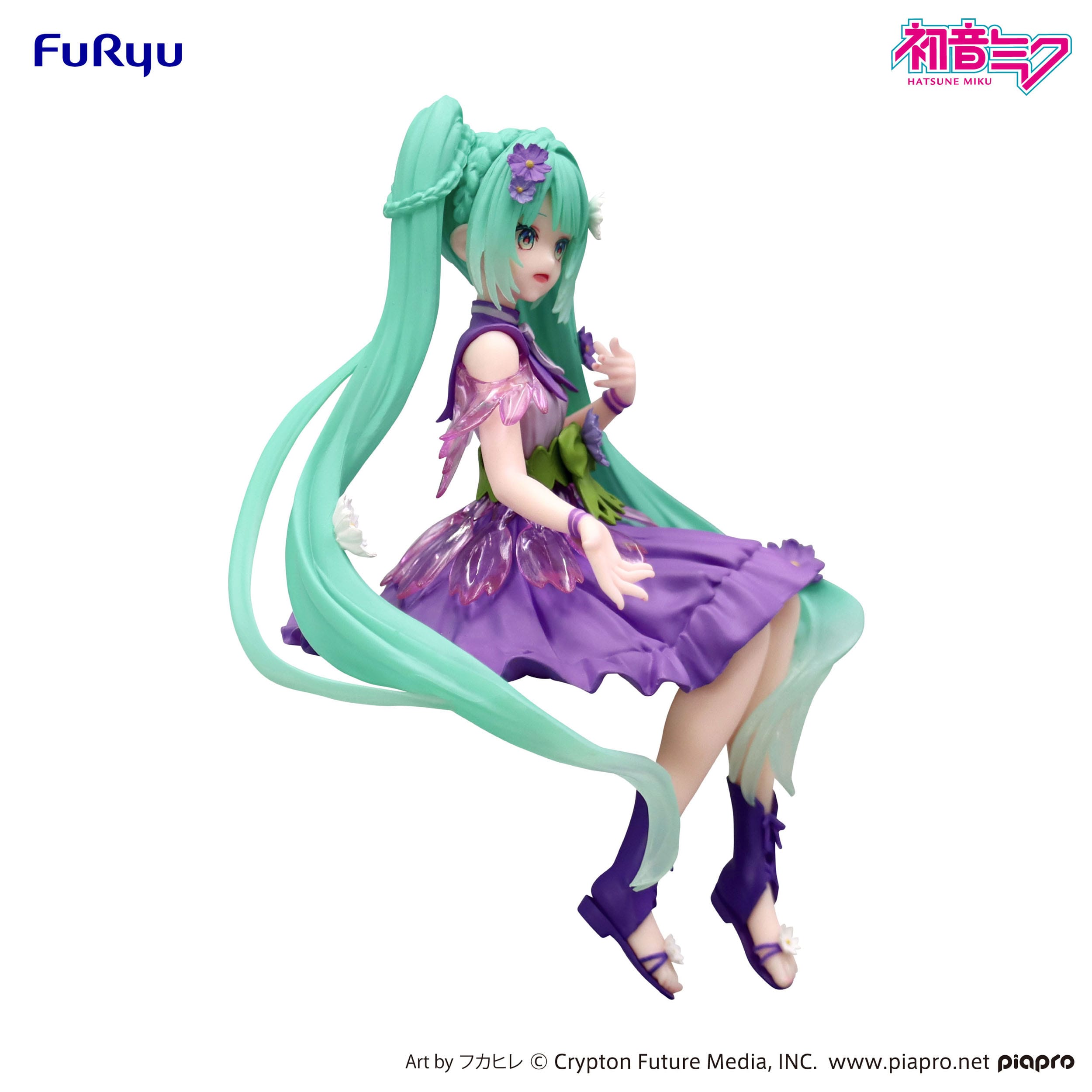 Hatsune Miku Noodle Stopper PVC Statue Flower Fairy Cosmos Purple Color Ver. 14 cm