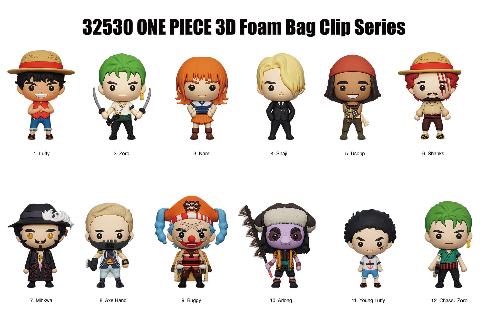 One Piece 3D PVC Bag Clips Netflix Series 1