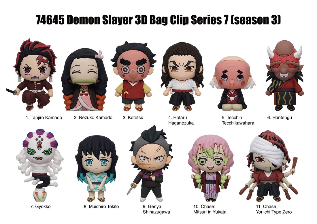 Demon Slayer 3D PVC Bag Clips Series 7