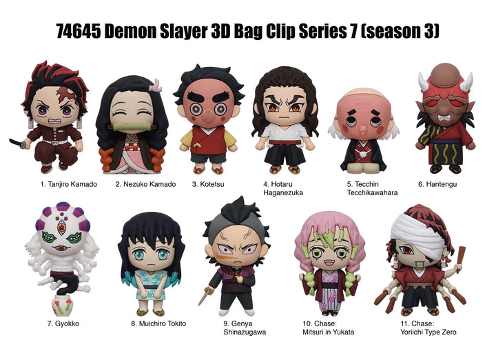 Demon Slayer 3D PVC Bag Clips Series 7