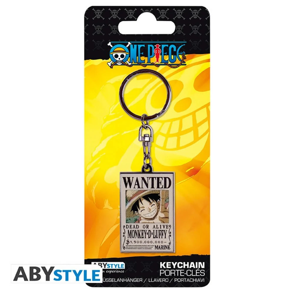 One Piece Wanted Luffy Metal Keychain
